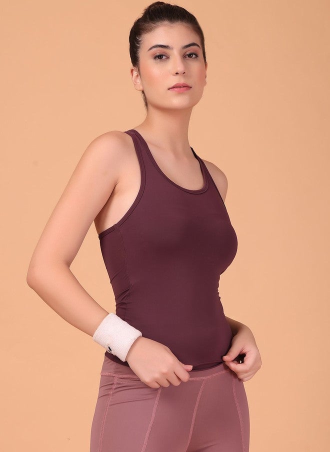 CUKOO Maroon Sleeveless Tank Top - Image 3